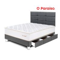 Dormitorio Royal Elizab con Cajones 1.5 Plazas Cabecera Block Gris