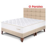 Dormitorio Europeo Royal Elizabeth Queen con Cabecera Blocks Champagne