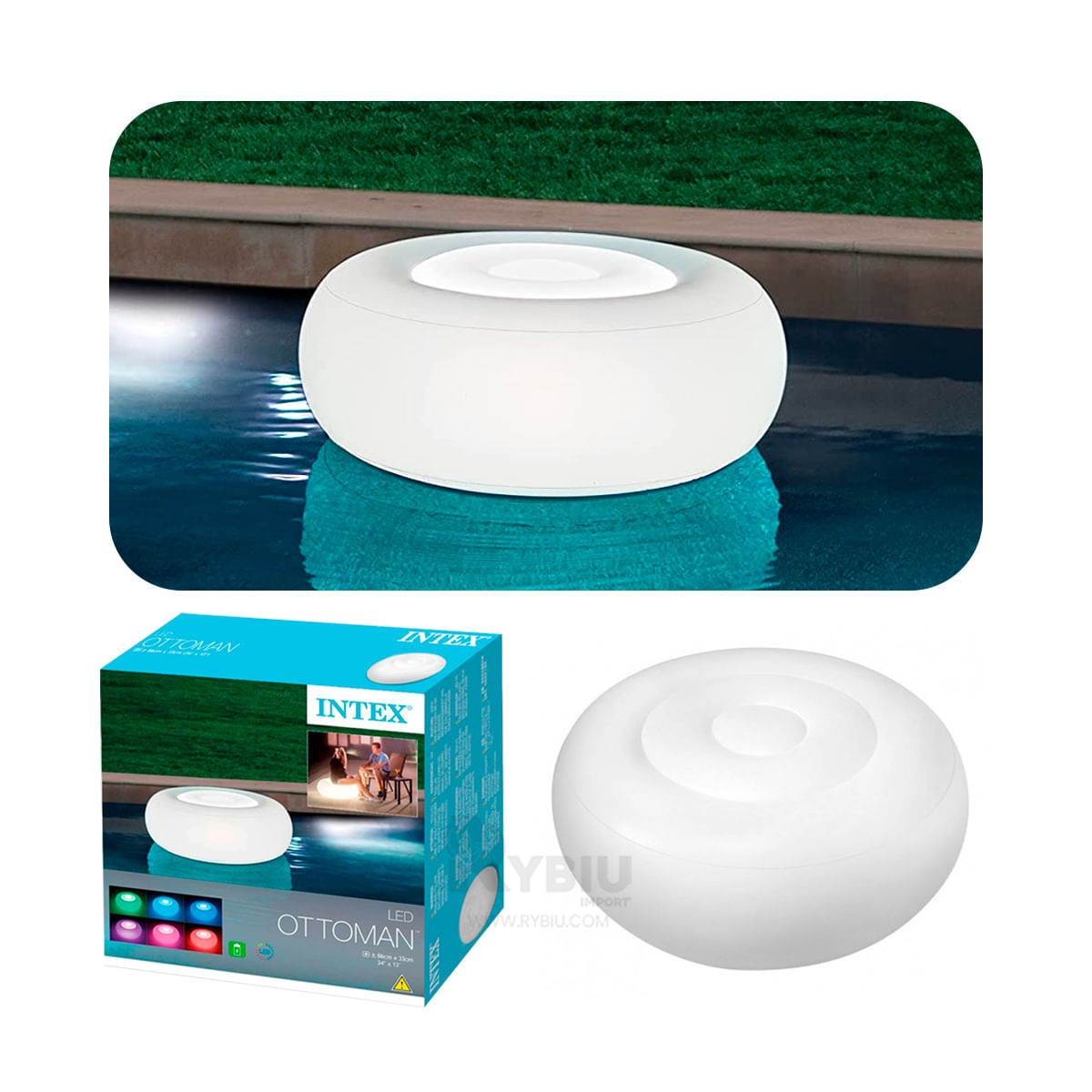 Comodo Sofa Blanco con Luces Led Incorporado