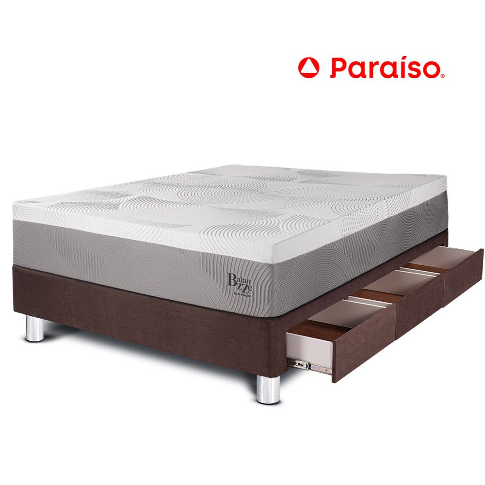 Cama con Cajones Balanzze 1.5 Plazas Chocolate