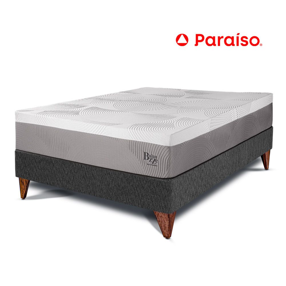 Cama Europea Balanzze 1.5 Plazas Gris