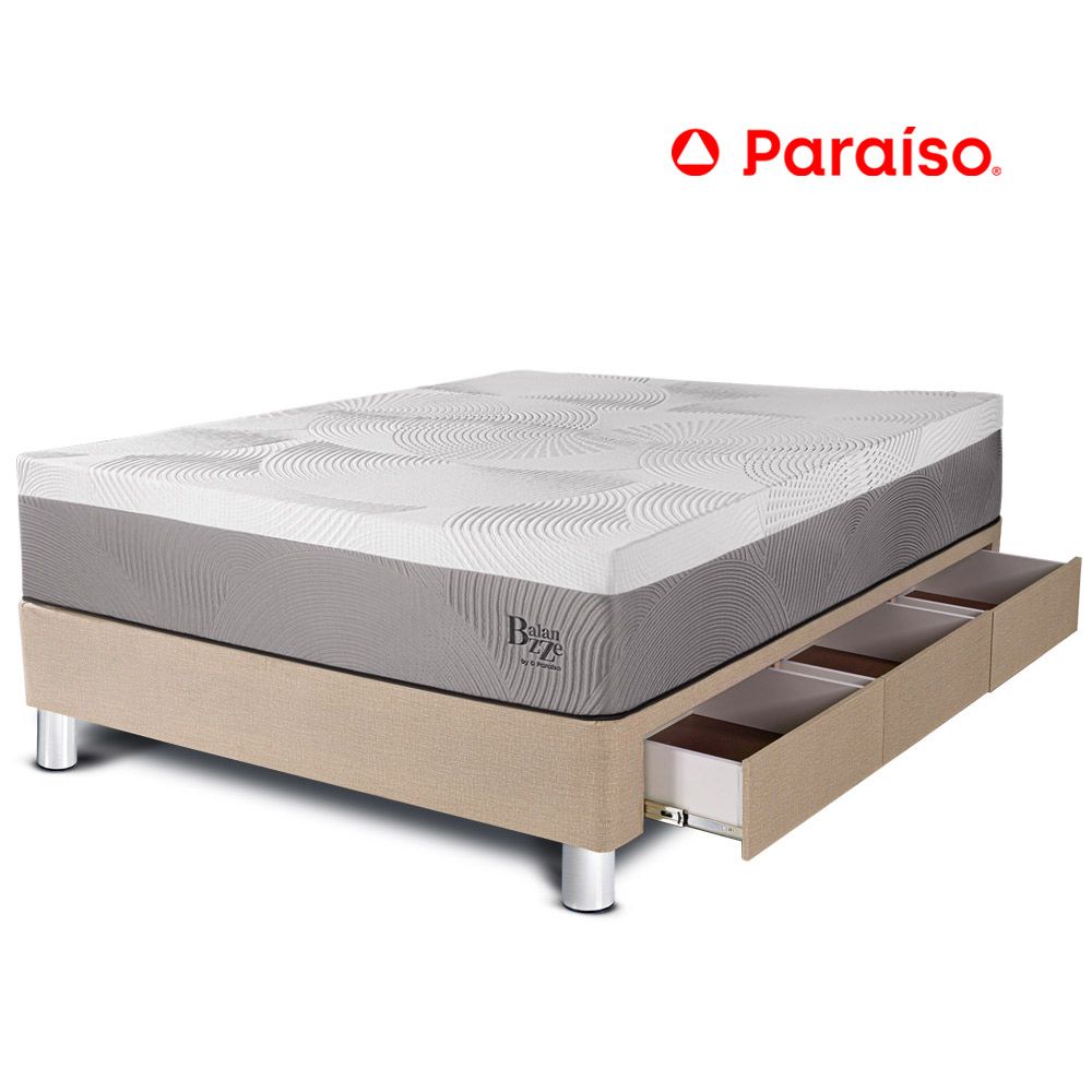 Cama con Cajones Balanzze 1.5 Plazas Champagne