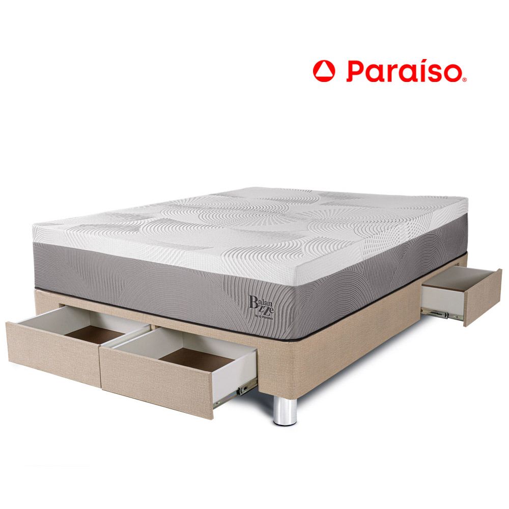 Cama con Cajones Balanzze 2 Plazas  Champagne