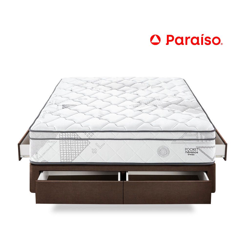 Cama Pocket Advance 2 Plz Con cajones - Chocolate