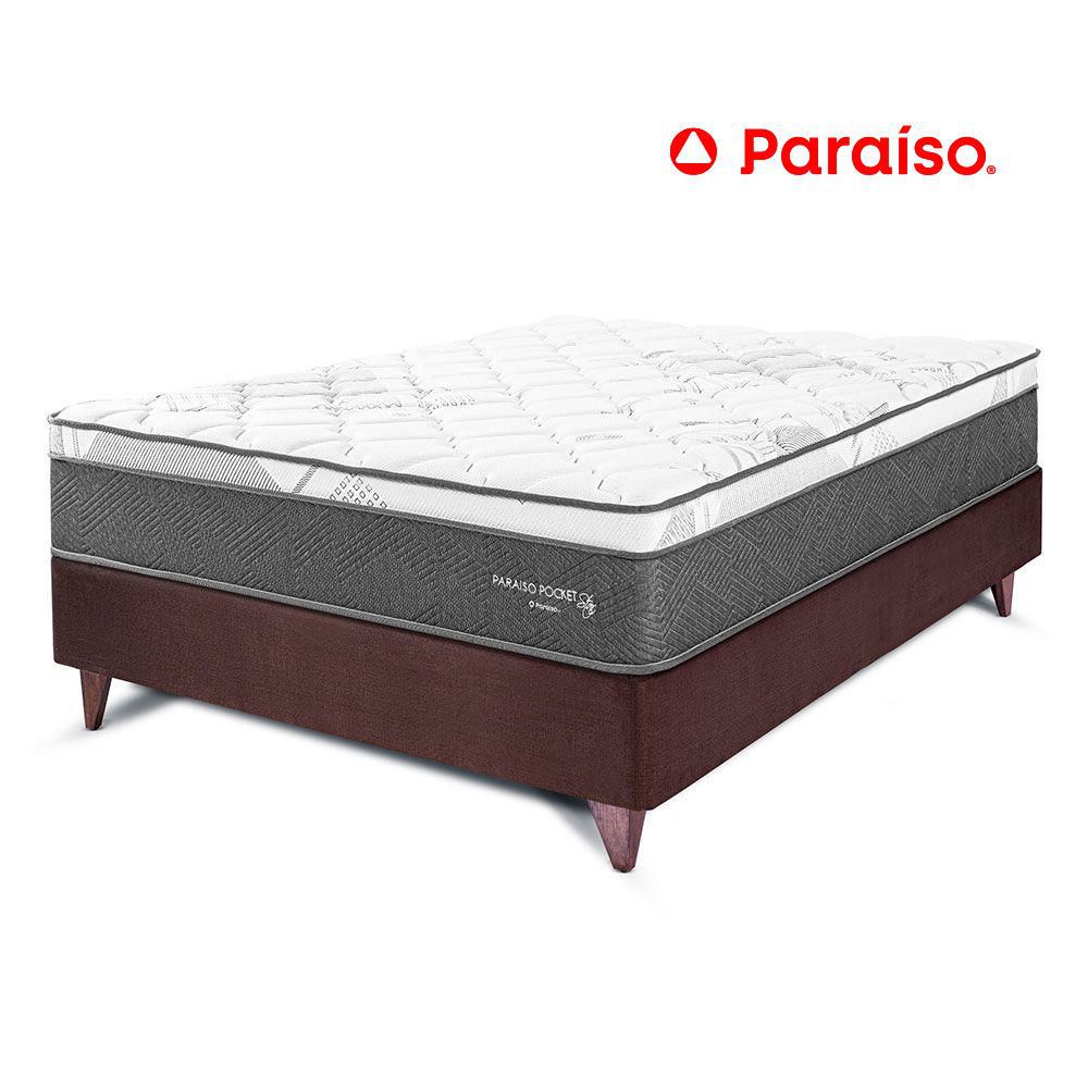 Cama Europea Paraiso Pocket Star 1.5 Plazas Chocolate