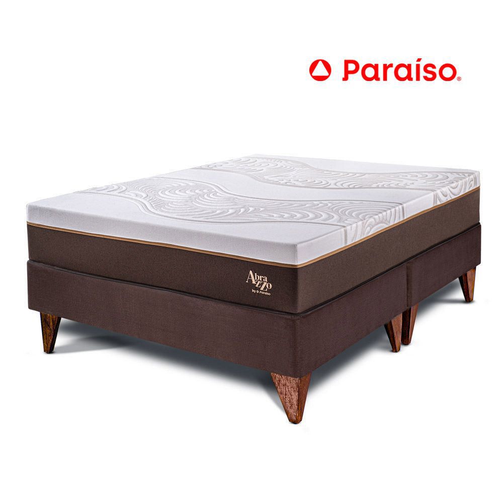 Cama Europea Royal Abrazzo King - Chocolate + 2 almohadas viscoelásticas + protector