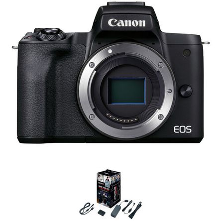 Kit básico de cámara web y cámara sin espejo Canon EOS M50 Mark II (negro)