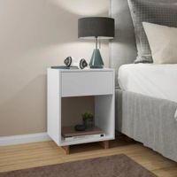 Velador Moderno Kawi 1 Cajón Blanco