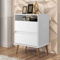 Velador Vintage Greta Blanco 2 Cajones