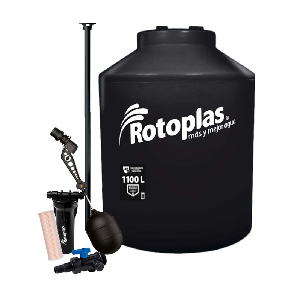 Contratado Polvoriento Comida sana Tanque de agua Rotoplas 1100 litros Negro + Kit de Accesorios - Promart