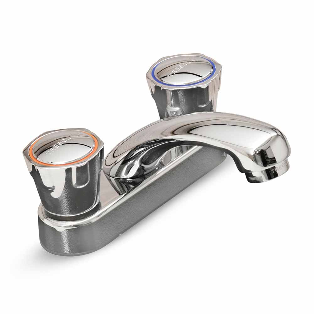 Mezcladora para Lavatorio Bimando Trebol Eco 4"" Baja Plata Cromado