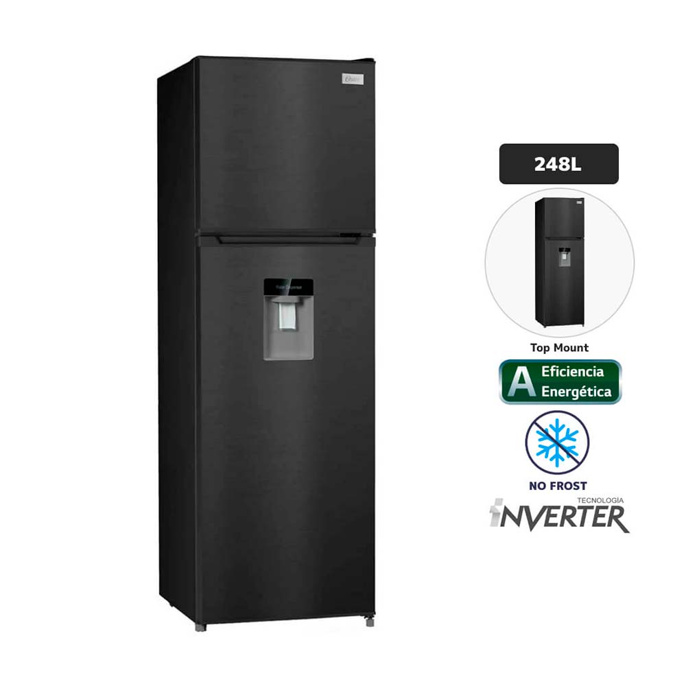 Refrigeradora OSTER 248L No Frost OS-PNFME2900BD Black Inox