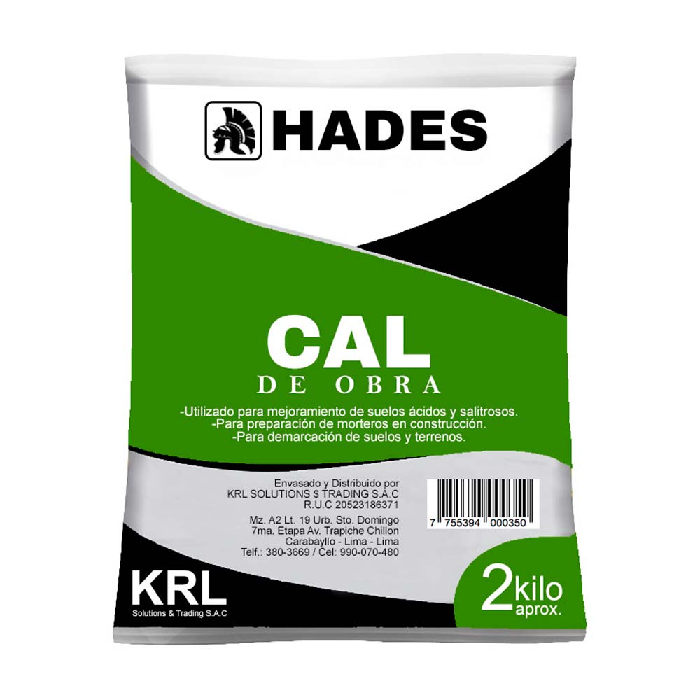 Cal de obra bolsa 2 kilos Hades