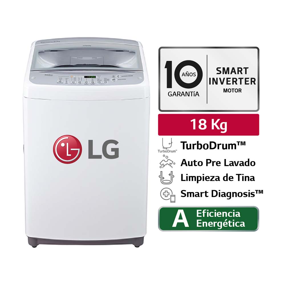 Lavadora LG TS1804NW Smart Motion Carga Blanca - Promart