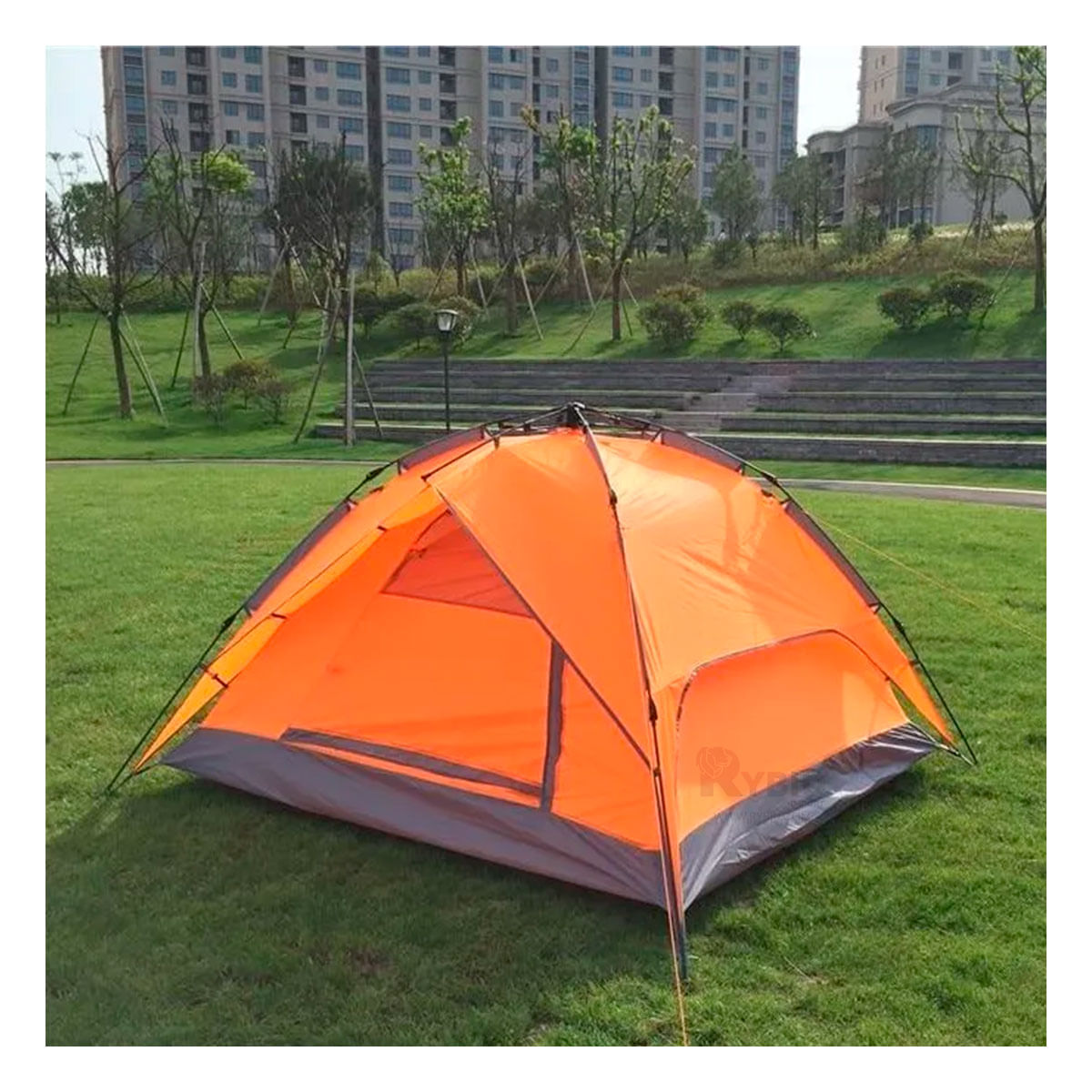 Gran Carpa Armado Automatico 4 Personas Anaranjado