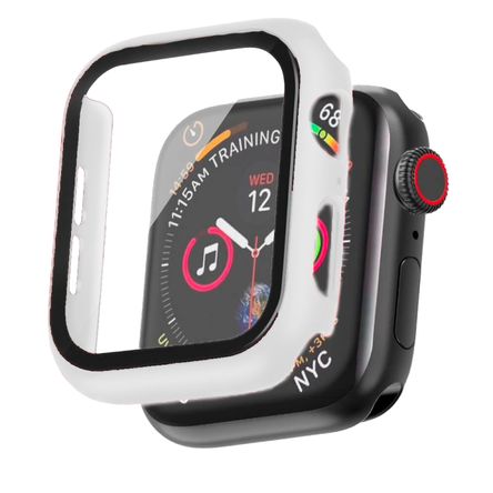 Case 360 Glass Compatible con Apple Watch 45mm Blanco