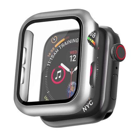 Case 360 Glass Compatible con Apple Watch 45mm Plata