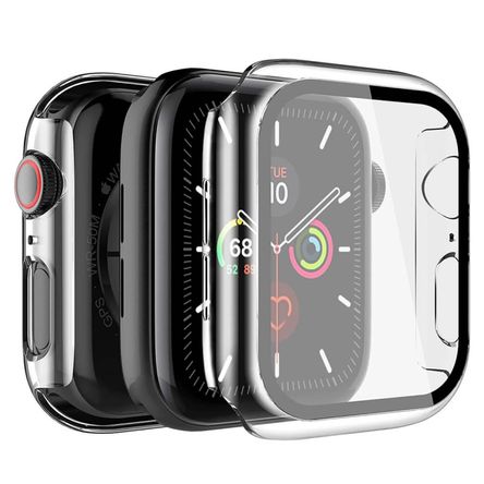 Case 360 Glass Compatible con Apple Watch 44mm Transparente