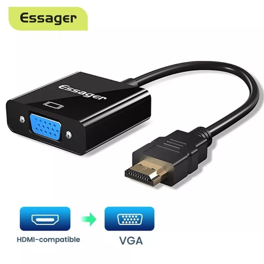 Adaptador HDMI a VGA 1080p + Cables ESSAGER