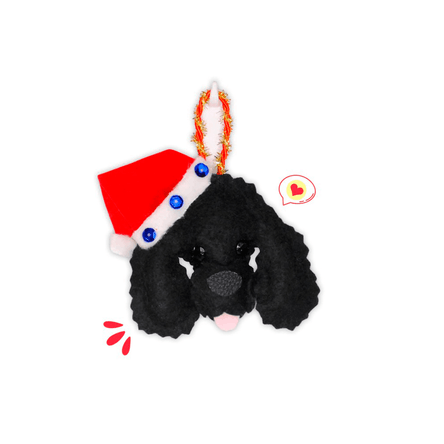 Colgante Navidad Dog Lover Khurmi Poodle Negro Hecho a Mano KHURMI MASCOTAS