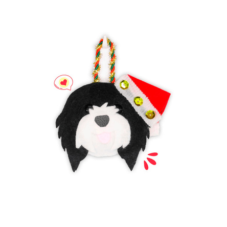 Colgante Navidad Dog Lover Khurmi Shih Tzu Negro/Blanco Hecho a Mano KHURMI MASCOTAS