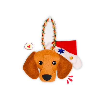 Colgante Navidad Dog Lover Khurmi Salchicha Marrón Hecho a Mano KHURMI MASCOTAS