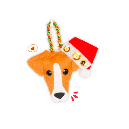 Colgante Navidad Dog Lover Khurmi Fox Liso Marrón/Blanco Hecho a Mano KHURMI MASCOTAS