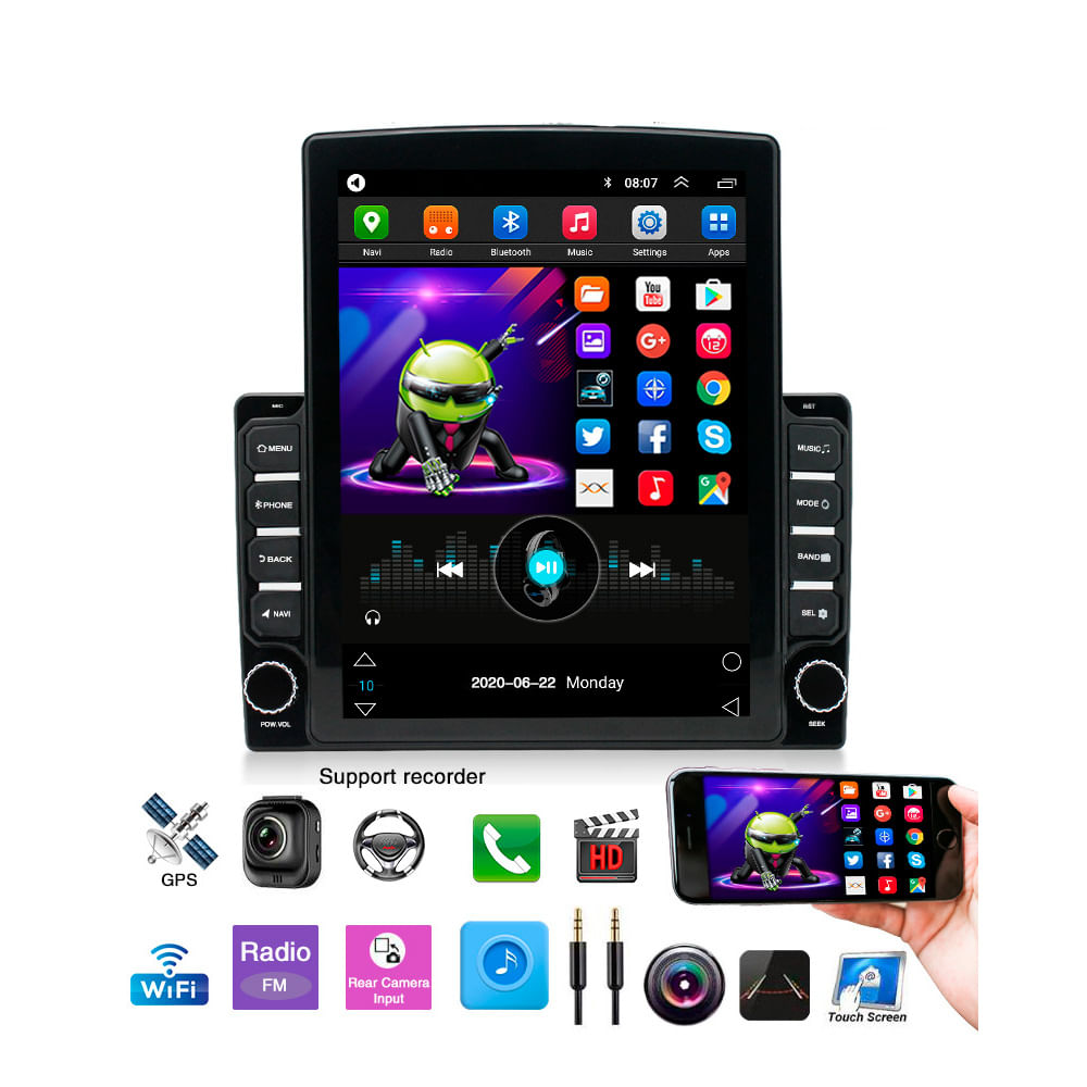 Auto Radio Android Tesla Universal 10 Wifi Gps 2 Din Touch Negro - Promart