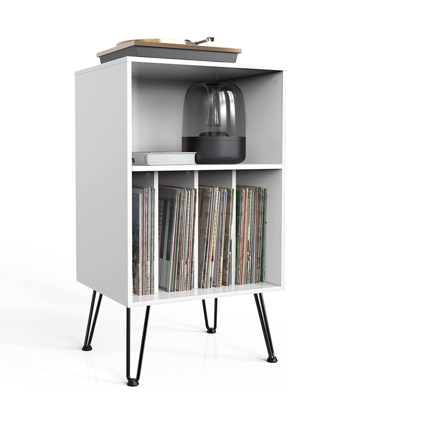 Mesa Auxiliar con Patas de Metal Amore Blanco DIBA Muebles