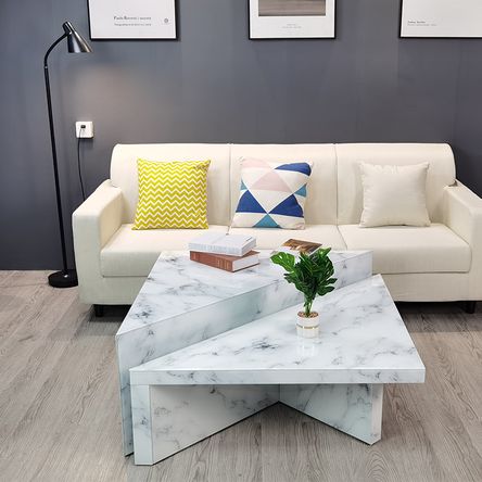 Mesa de Centro Decor Mesas Twin Ice Mármol Blanco Mesa de Centro Decor Mesas Twin Ice Mármol Blanco