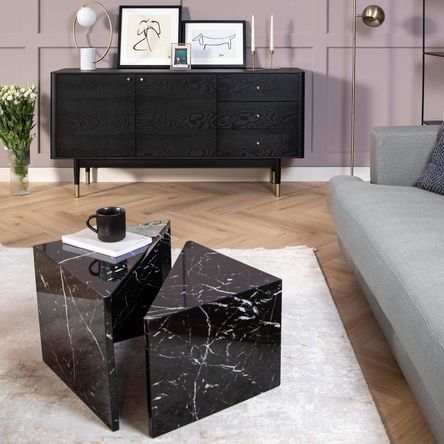Mesa de Centro Decor Mesas Zahara Black Mármol Negro Mesa de Centro Decor Mesas Zahara Black Mármol Negro