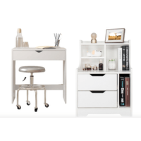 COMBO Velador Makia + Escritorio Jackie Ventitas Home Blanco