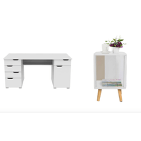 COMBO Velador Irina + Escritorio Vintage Copenhague Ventitas Home Blanco