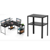 COMBO Velador Yatina + Escritorio Lawrence Ventitas Home Negro