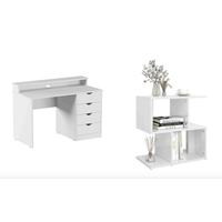 COMBO Velador Kai + Escritorio Mónaco Ventitas Home Blanco