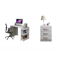 COMBO Velador Mazziel + Escritorio Sasha Ventitas Home Blanco