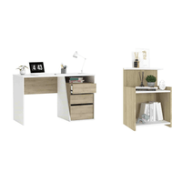 COMBO Velador Moscú + Escritorio Mía Ventitas Home Duna y Blanco