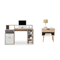 COMBO Velador Kylie + Escritorio Luca Ventitas Home Duna y Blanco