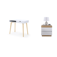COMBO Velador Catriona + Escritorio Vintage Luna 1 Ventitas Home Blanco