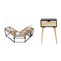 COMBO Velador Vintage Luna + Escritorio Lineysha Ventitas Home Duna y Negro