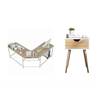 COMBO Velador Vintage Luna + Escritorio Lineysha Ventitas Home Manzano