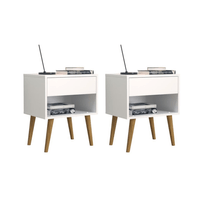 COMBO 2 Veladores Vintage Praga 1 Cajón Ventitas Home Blanco