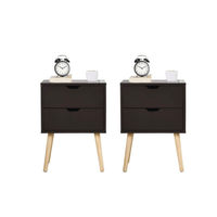 COMBO 2 Veladores Vintage Luna Premium 2 Cajones Ventitas Home Negro
