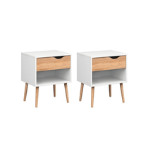 COMBO 2 Veladores Suiza Ventitas Home  Blanco y Duna
