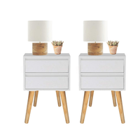 COMBO 2 Veladores Vintage Karina 2 Cajones Ventitas Home  Blanco