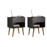 COMBO 2 Veladores Vintage Praga 1 Cajón Ventitas Home  Negro