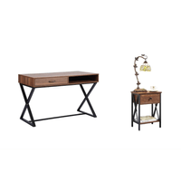 COMBO Velador Kolea + Escritorio Elliot Ventitas Home Nogal