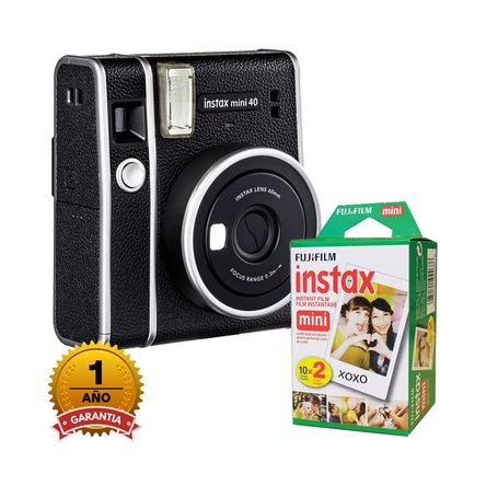 Camara Fujifilm Instax Mini 40 Black+Pack Peliculasx20