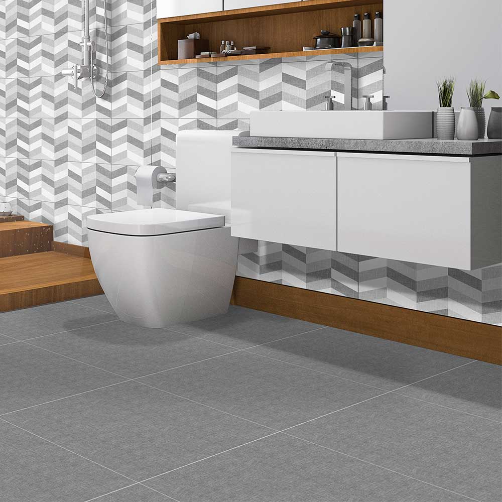 Piso Cerámico Cementicio Lino Grey 60x60cm 1.44m2 Gala