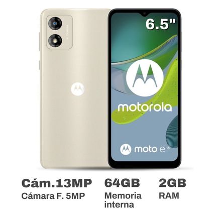 Celular Motorola E13  6.5 2GB RAM 64GB Memoria Interna Expandible Color  Blanco